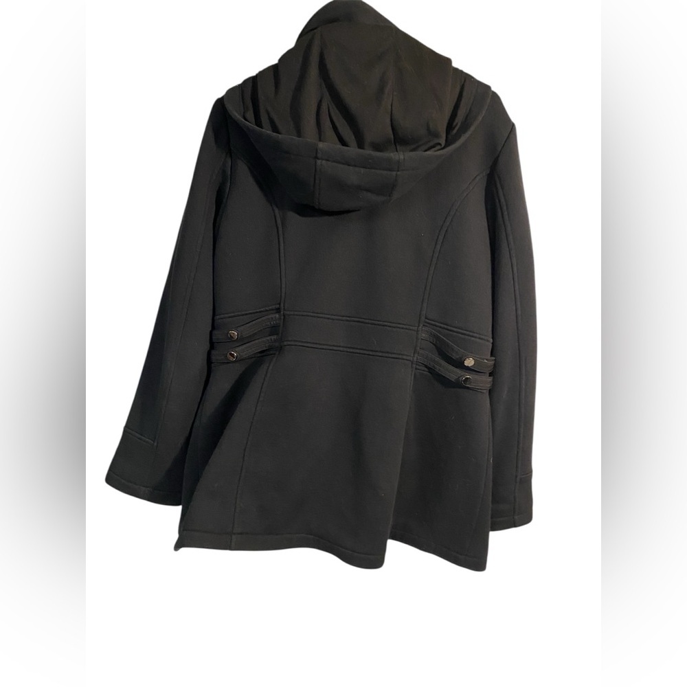 Black hooded coat - Picture 2 of 3